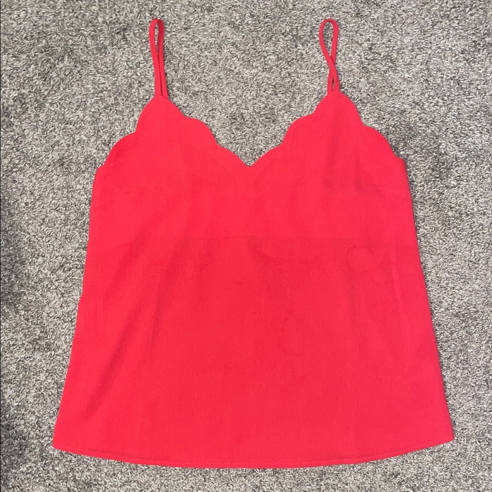 Salmon Colored Scalloped Camisole Top